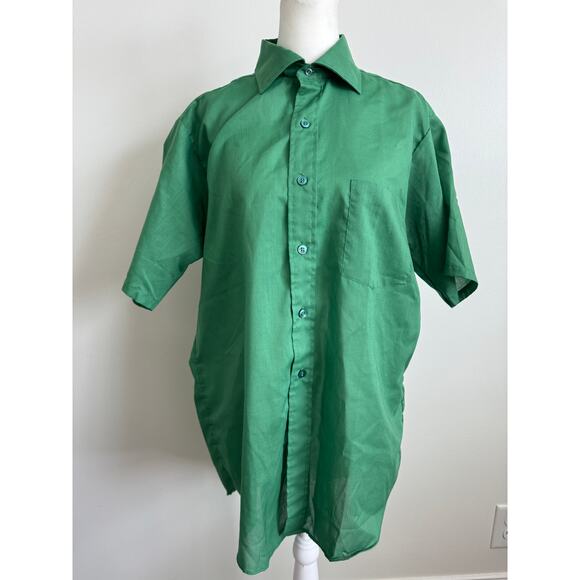 Vintage 60's Brent Kelly Green Button Up - Picture 2 of 5